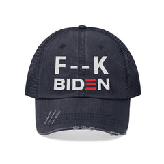 Fuck Biden Distressed Hat Hats Navy 
