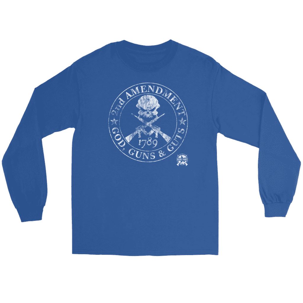 2nd Amendment - God, Guns & Guts Long Sleeve T-Shirt T-shirt Gildan Long Sleeve Tee Royal S