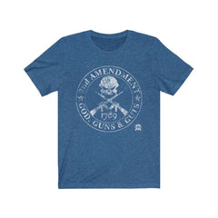 God, Guns & Guts 2nd Amendment Premium Jersey T-Shirt T-Shirt Heather True Royal XS 