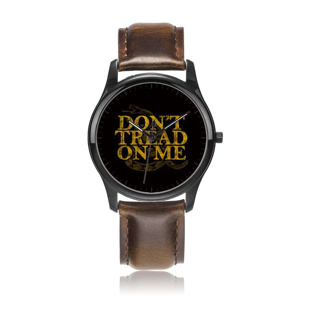 Don't Tread On Me Brown Leather Watch Brown MENS - 38MM 