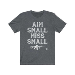Aim Small, Miss Small AR-15 2A Premium Jersey T-Shirt T-Shirt Dark Grey Heather XS 