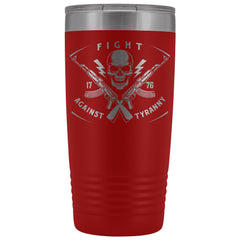 Fight Against Tyranny Stainless Etched Tumbler Tumblers Red 