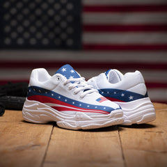 Red White & Blue Sneakers Casual Shoes 