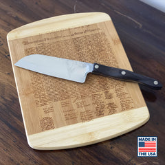 Declaration of Independence Laser Engraved Real Bamboo Wood Cutting Board - MADE IN THE USA! Great Gift Idea! Wood Cutting Boards Large - 11"x8.5" 