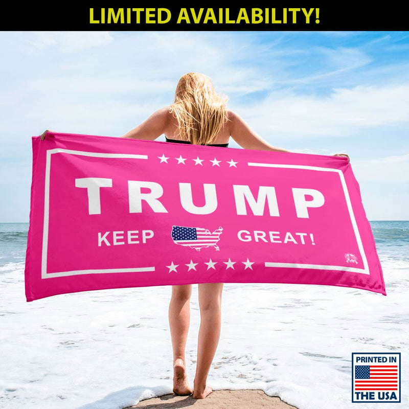 Limited Edition: Women's Pink Trump Luxury Beach / Pool Towel Home Decor 