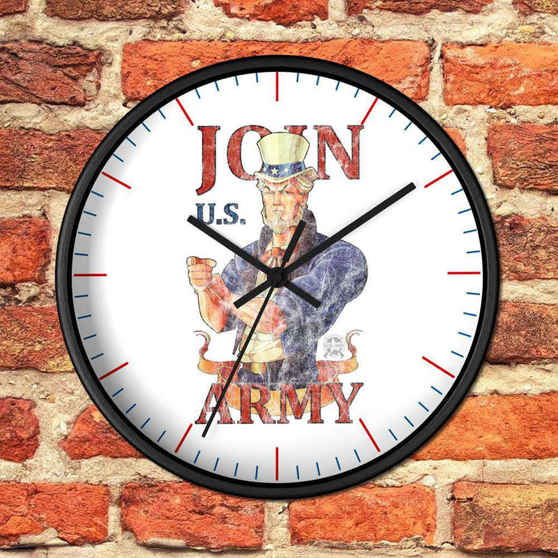 Join U.S. Army Vintage Style Wall clock Home Decor 10 in Black Black