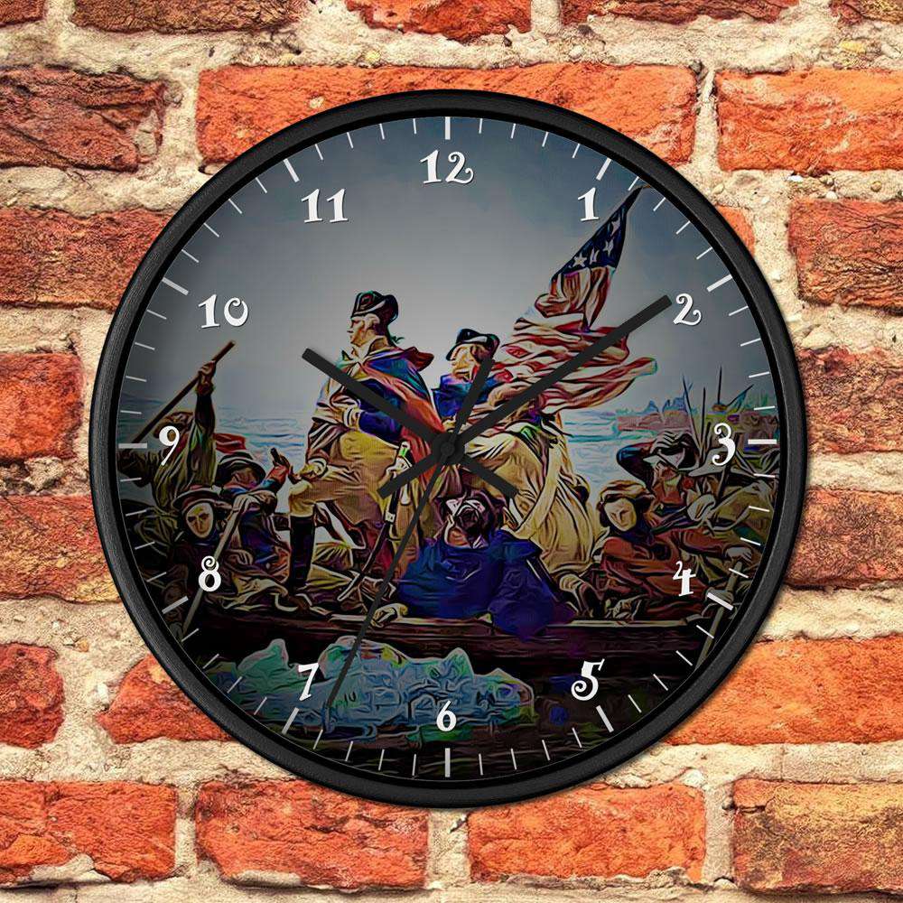 1776 Washington Wooden Wall clock Home Decor 10 in Black Black