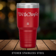 We The People 30oz Stainless Etched Tumbler - Made To Last Forever! Tumblers Red 