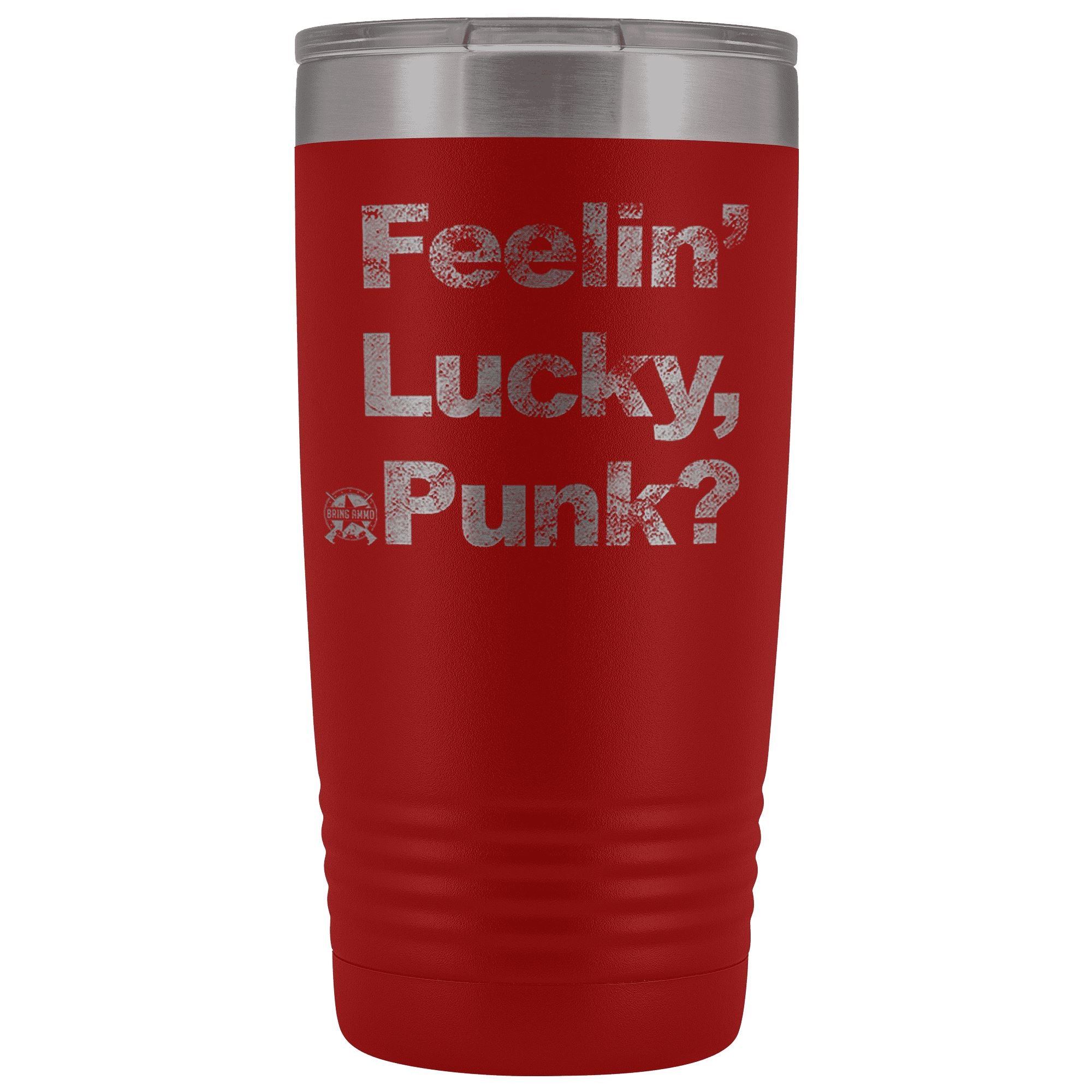 Feelin' Lucky, Punk? Dirty Harry Stainless Etched Tumbler Tumblers Red 