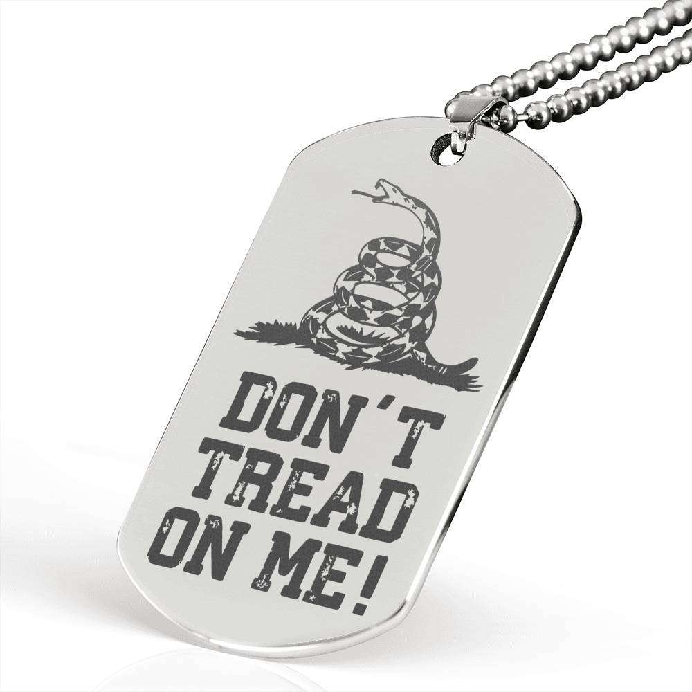 Don't Tread on Me Luxury Engraved Dog Tag Necklace Jewelry 