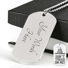 Don't Tread on Me Luxury Engraved Dog Tag Necklace Jewelry Engraved Dog Tag Stainless Yes 