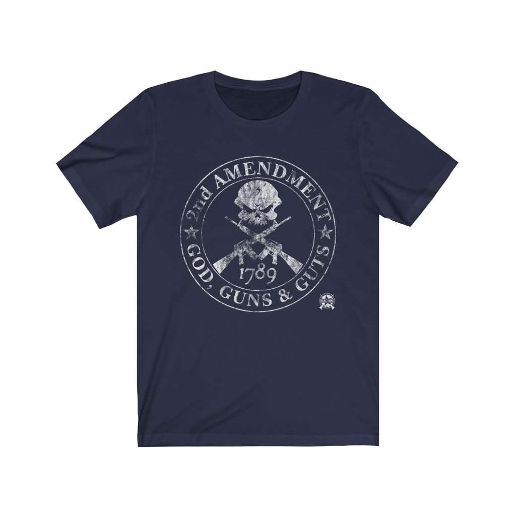 God, Guns & Guts 2nd Amendment Premium Jersey T-Shirt T-Shirt Navy XS 