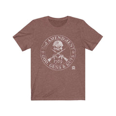 God, Guns & Guts 2nd Amendment Premium Jersey T-Shirt T-Shirt Heather Clay XS 