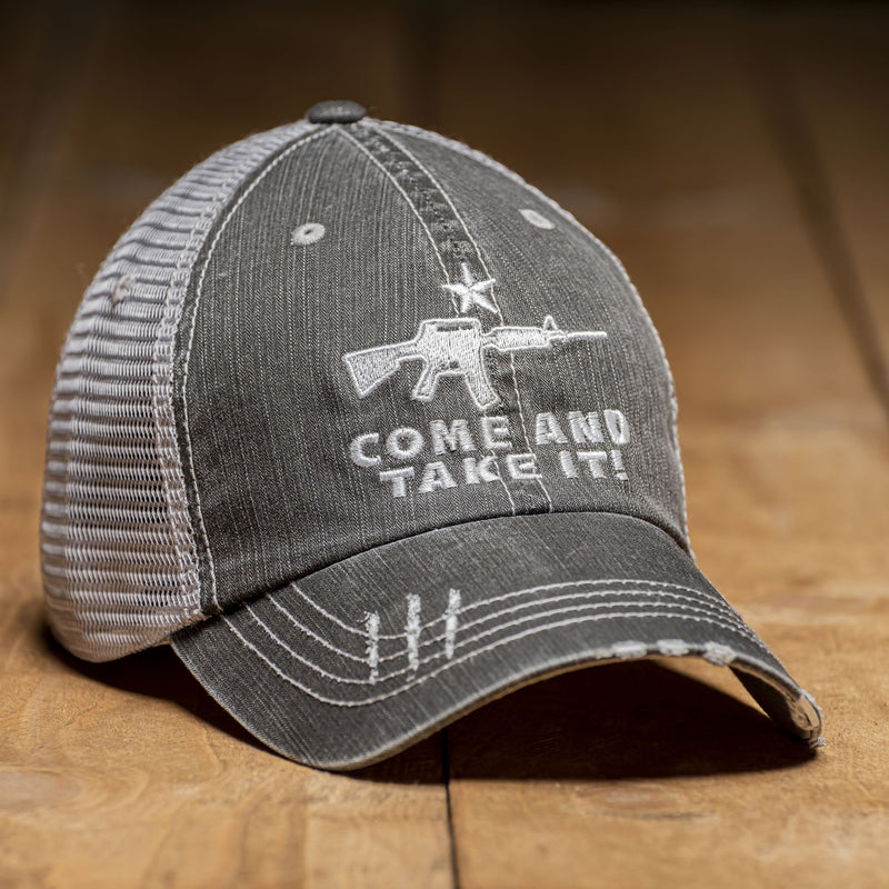 Come And Take It Distressed Style AR-15 Hat Hats Black One size 