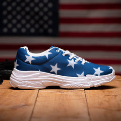 Patriotic Blue Field of Stars Sneakers Casual Shoes 