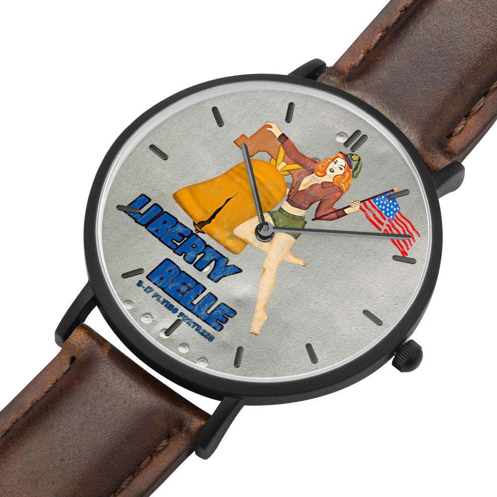 Liberty Belle - Retro WWII B-17 Bomber Pinup Nose Art Watch 