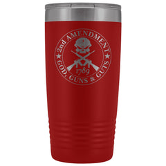 2nd Amendment - God, Guns & Guts Stainless Etched Tumbler Tumblers Red 