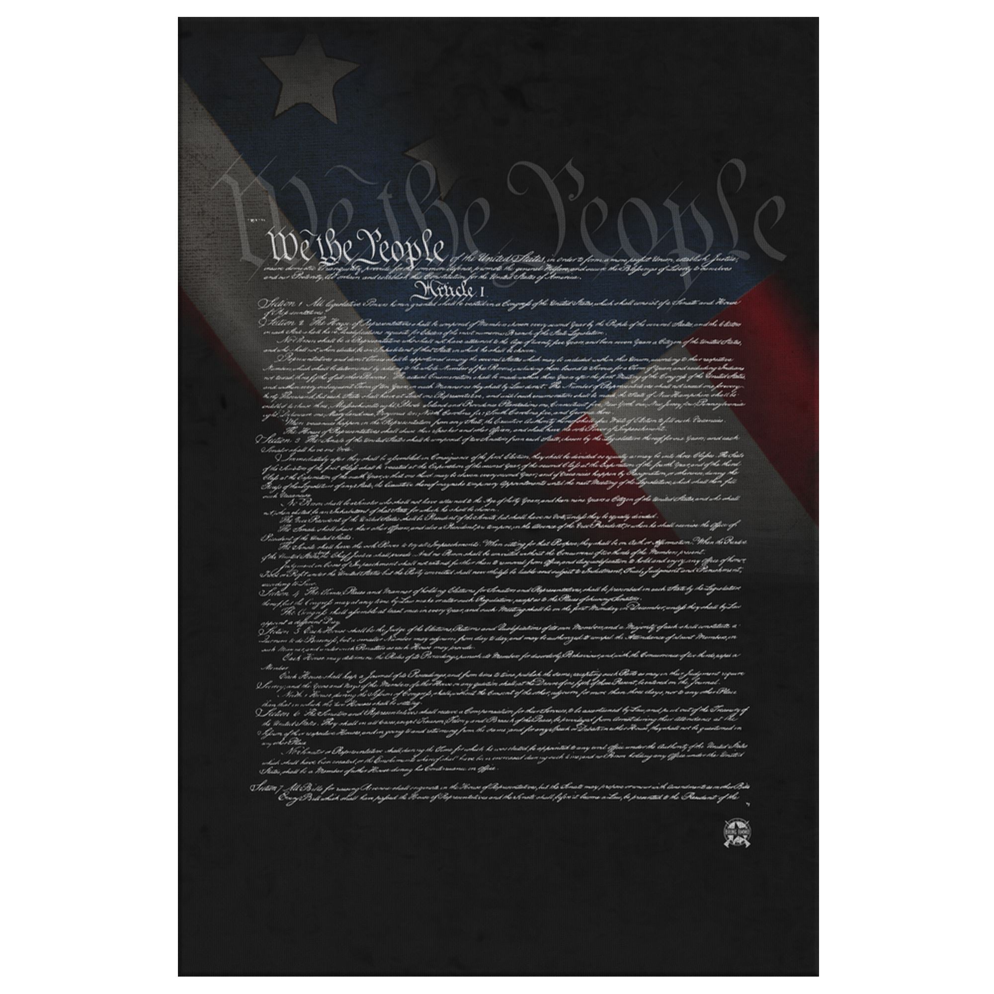 U.S. Constitution Black Edition Premium Canvas Print Canvas Wall Art 2 