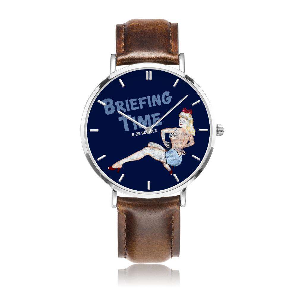Briefing Time - Retro WWII B-25 Bomber Pinup Nose Art Watch WOMENS - 33MM 