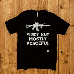 Firey But Mostly Peaceful Premium Jersey T-Shirt Hilarious 🤣 T-Shirt 