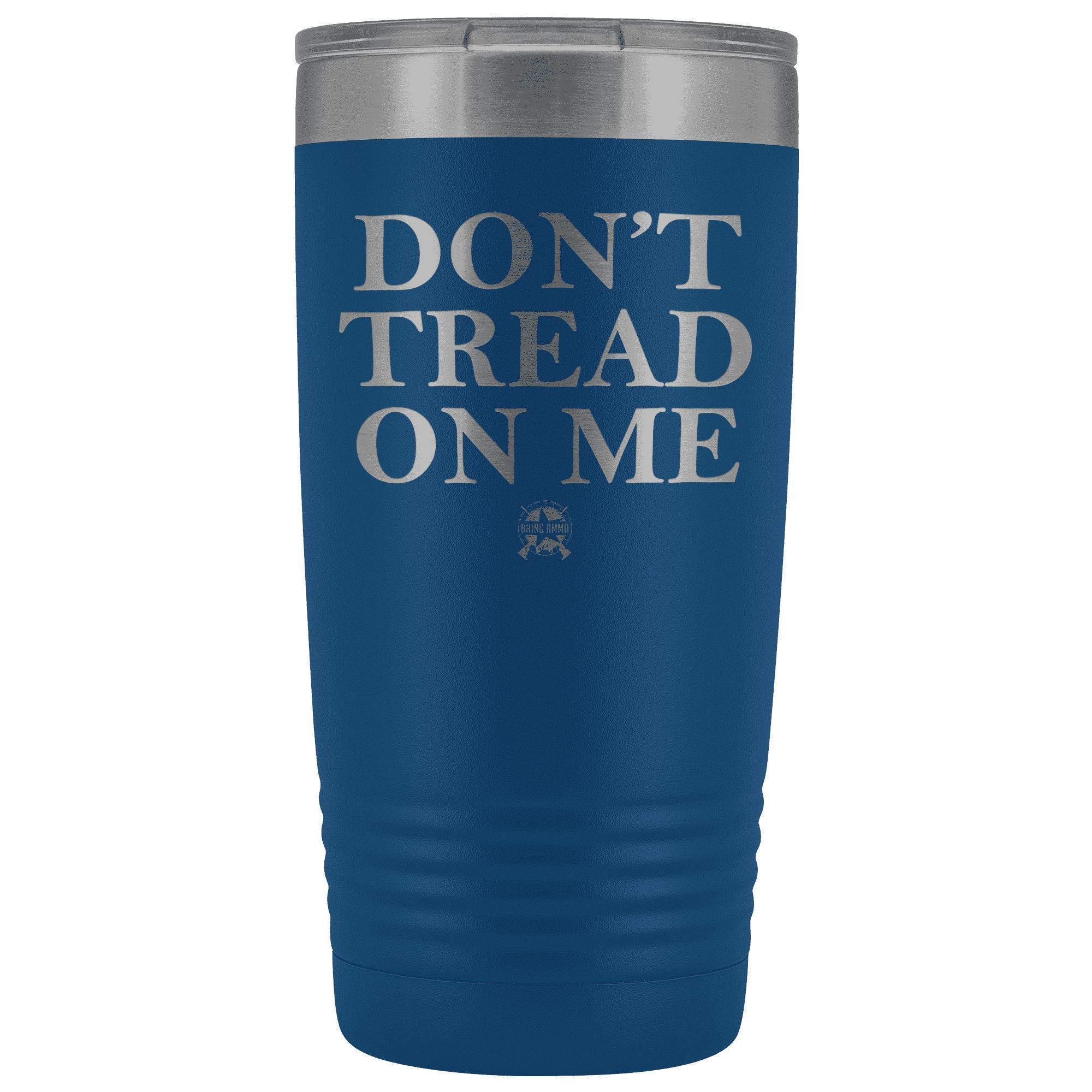 Don't Tread On Me Stainless Etched Tumbler Tumblers Blue 