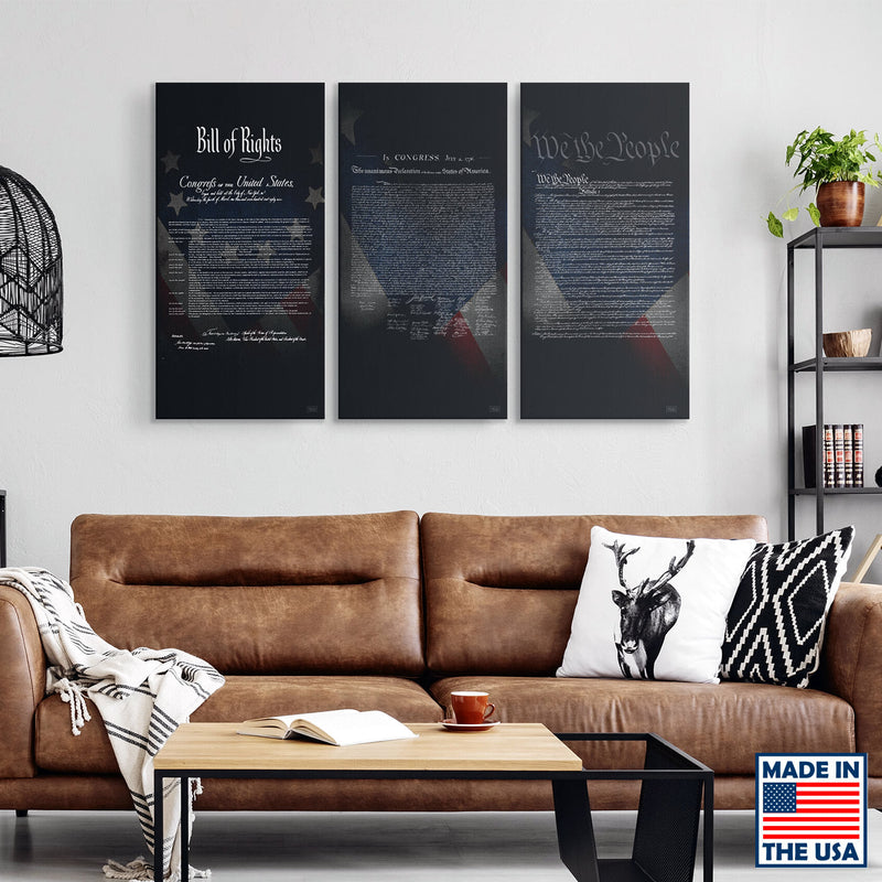Founding Documents Premium 3-Piece Canvas Set Wall Art (3) LARGE (18 x 36) 