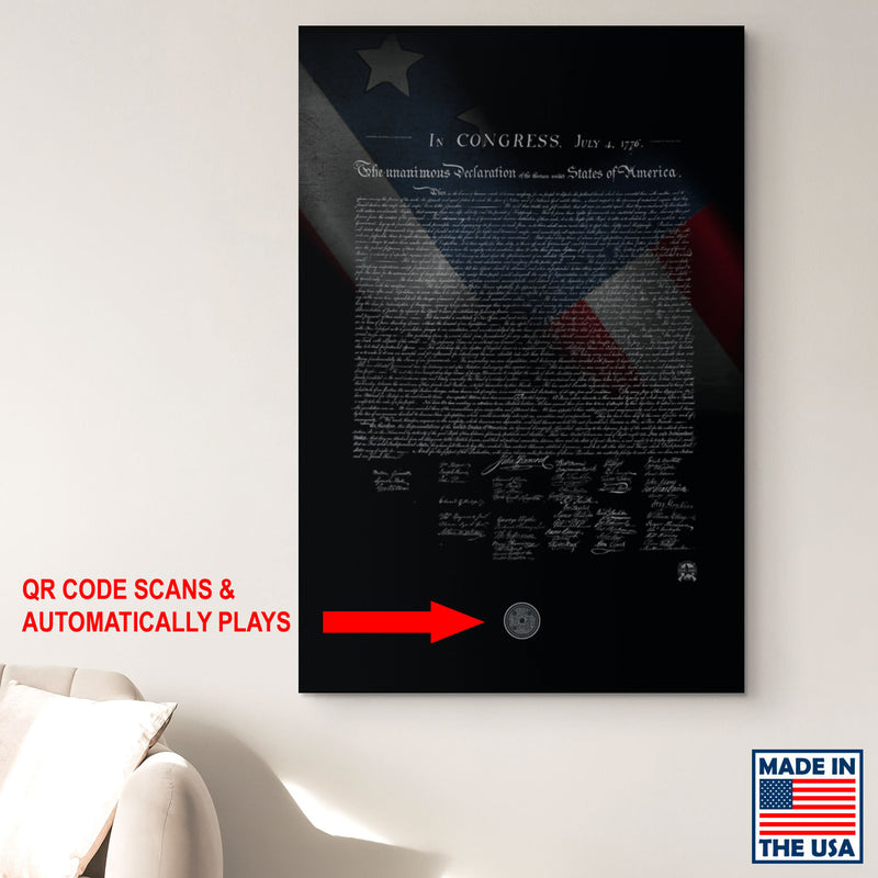 Black Edition: Talking Declaration of Independence Premium Canvas Print Canvas Wall Art 2 EXTRA SMALL (8 x 12) 